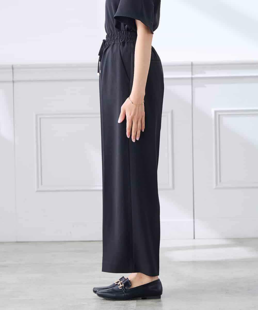 K3LGD15049 a.v.v Elmi(アー・ヴェ・ヴェ) 【低身長サイズ/接触冷感/速乾/UVカット/イージーケア】イージーワイドパンツ グリーン