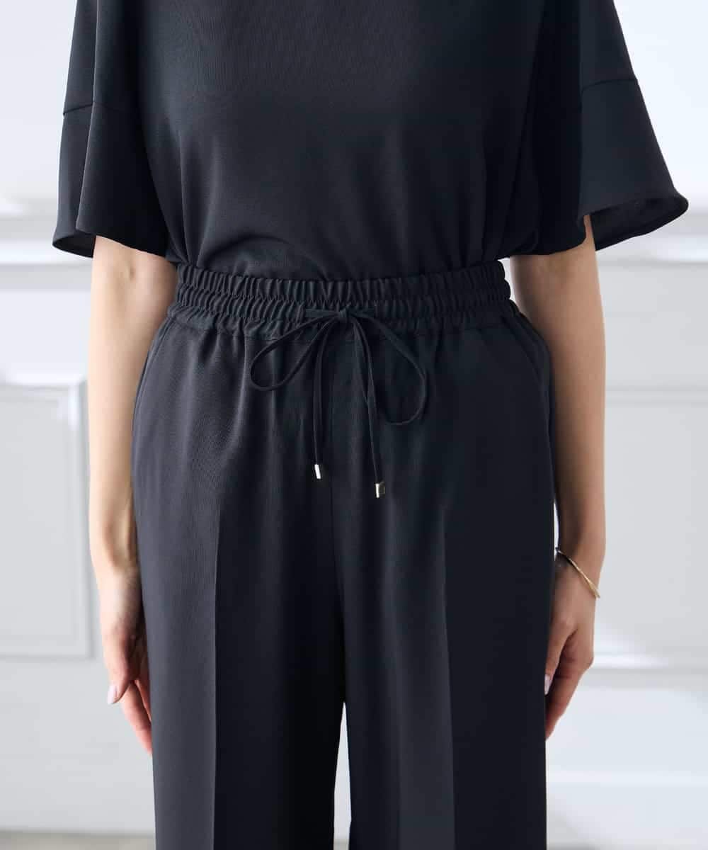 K3LGD15049 a.v.v Elmi(アー・ヴェ・ヴェ) 【低身長サイズ/接触冷感/速乾/UVカット/イージーケア】イージーワイドパンツ グリーン