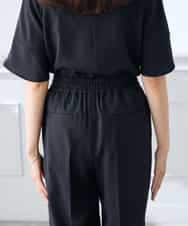 K3LGD15049 a.v.v Elmi(アー・ヴェ・ヴェ) 【低身長サイズ/接触冷感/速乾/UVカット/イージーケア】イージーワイドパンツ グリーン