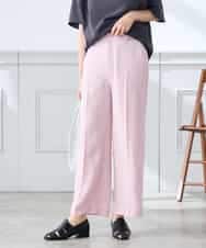 K3LGD16049 a.v.v Elmi(アー・ヴェ・ヴェ) 【低身長サイズ/接触冷感/速乾/UVカット/イージーケア】スッキリ見えストレートパンツ ピンク