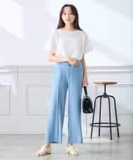 K3LGD16049 a.v.v Elmi(アー・ヴェ・ヴェ) 【低身長サイズ/接触冷感/速乾/UVカット/イージーケア】スッキリ見えストレートパンツ ピンク