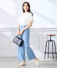 K3LGD16049 a.v.v Elmi(アー・ヴェ・ヴェ) 【低身長サイズ/接触冷感/速乾/UVカット/イージーケア】スッキリ見えストレートパンツ ピンク