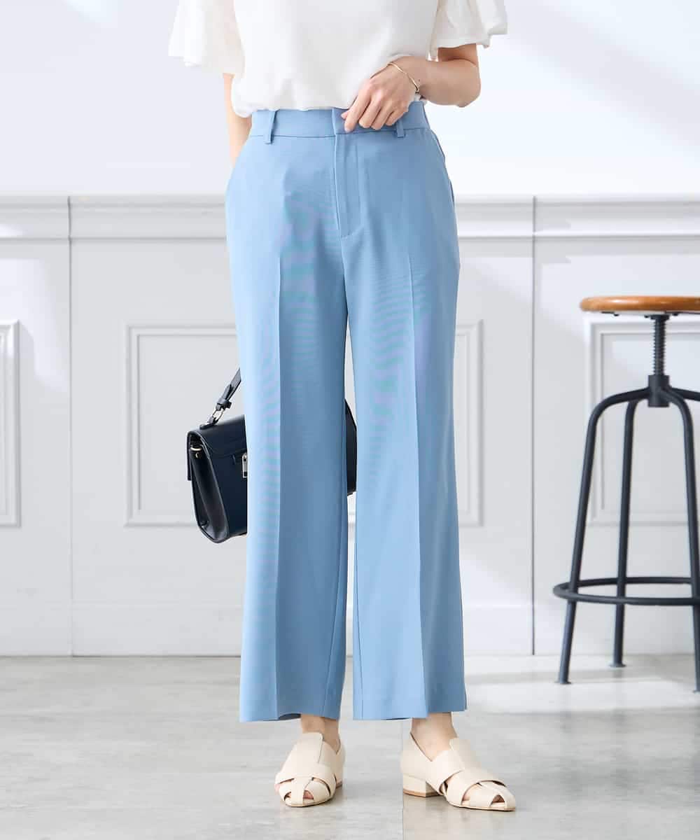 K3LGD16049 a.v.v Elmi(アー・ヴェ・ヴェ) 【低身長サイズ/接触冷感/速乾/UVカット/イージーケア】スッキリ見えストレートパンツ ピンク