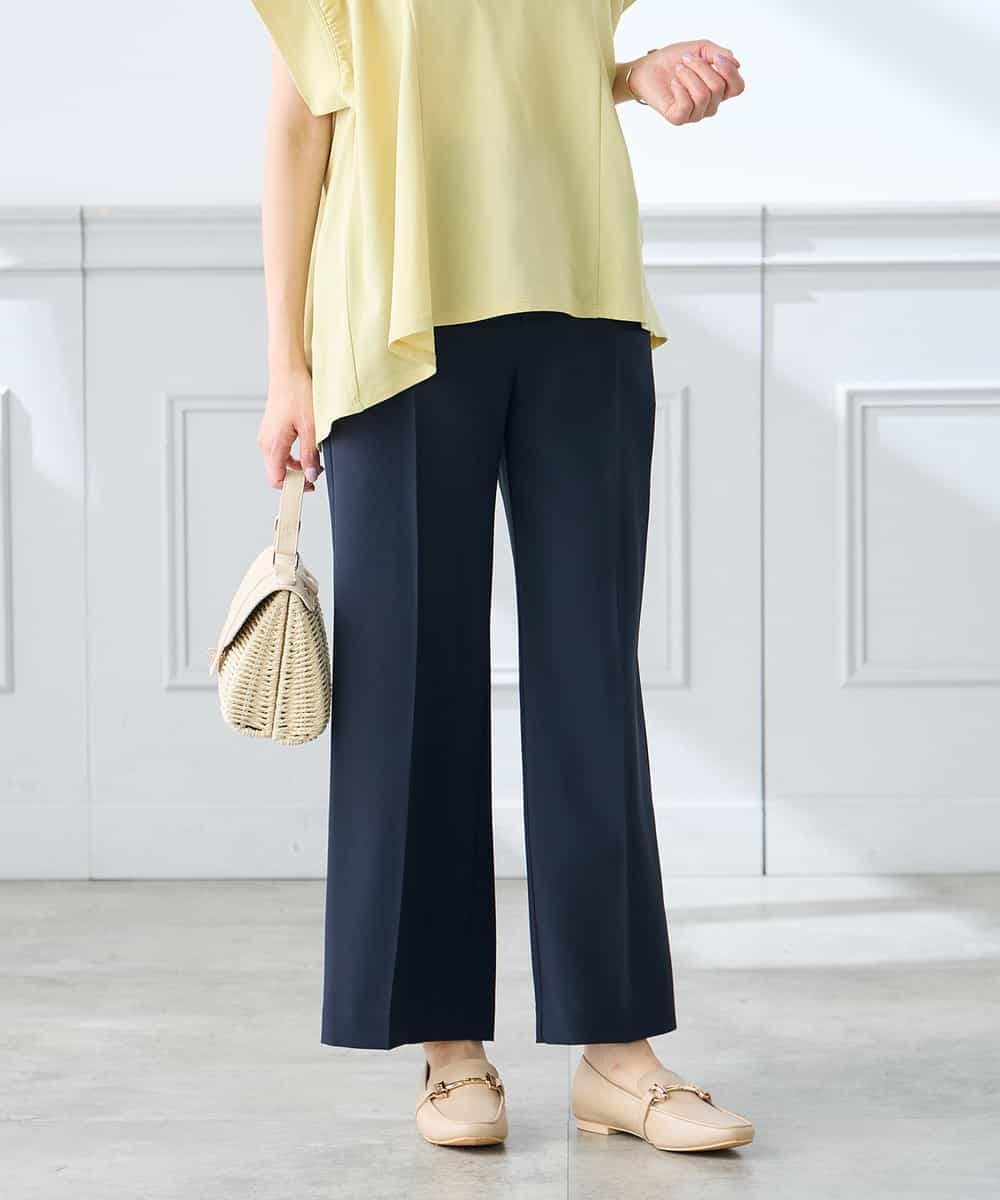 K3LGD16049 a.v.v Elmi(アー・ヴェ・ヴェ) 【低身長サイズ/接触冷感/速乾/UVカット/イージーケア】スッキリ見えストレートパンツ ピンク