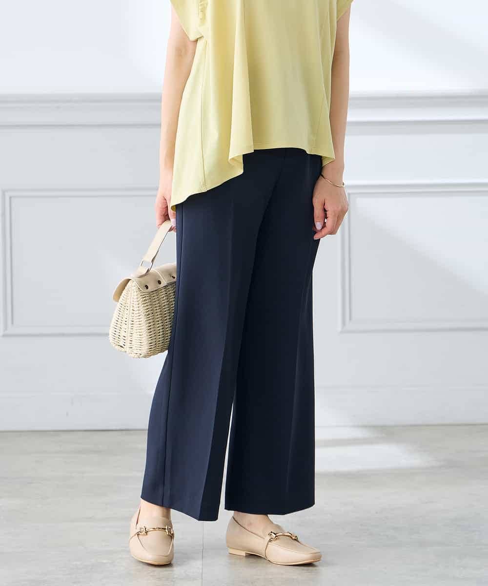 K3LGD16049 a.v.v Elmi(アー・ヴェ・ヴェ) 【低身長サイズ/接触冷感/速乾/UVカット/イージーケア】スッキリ見えストレートパンツ ピンク