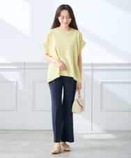 K3LGD16049 a.v.v Elmi(アー・ヴェ・ヴェ) 【低身長サイズ/接触冷感/速乾/UVカット/イージーケア】スッキリ見えストレートパンツ ピンク