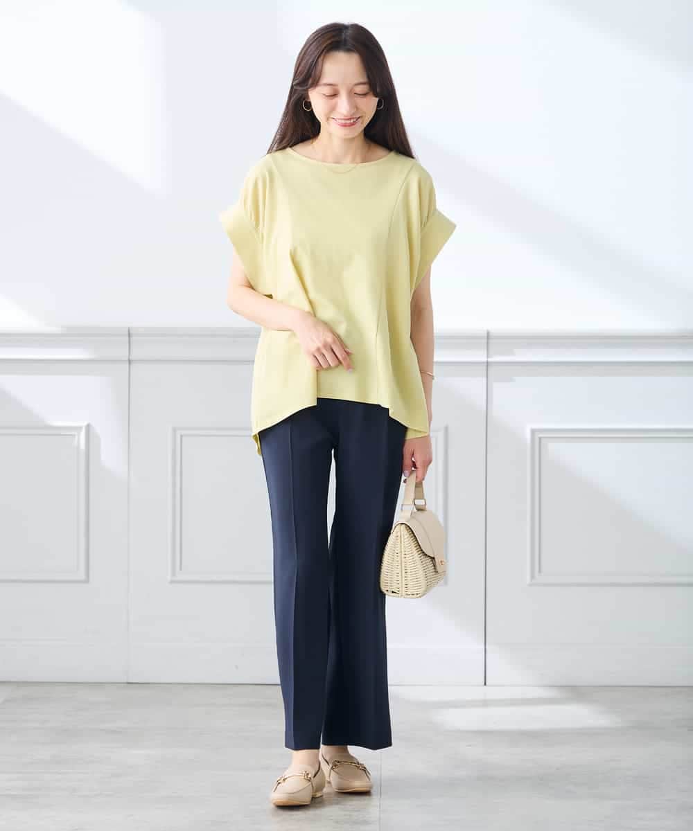 K3LGD16049 a.v.v Elmi(アー・ヴェ・ヴェ) 【低身長サイズ/接触冷感/速乾/UVカット/イージーケア】スッキリ見えストレートパンツ ピンク