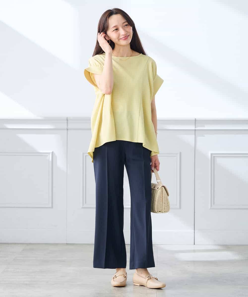 K3LGD16049 a.v.v Elmi(アー・ヴェ・ヴェ) 【低身長サイズ/接触冷感/速乾/UVカット/イージーケア】スッキリ見えストレートパンツ ピンク