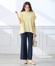 K3LGD16049 a.v.v Elmi(アー・ヴェ・ヴェ) 【低身長サイズ/接触冷感/速乾/UVカット/イージーケア】スッキリ見えストレートパンツ ピンク