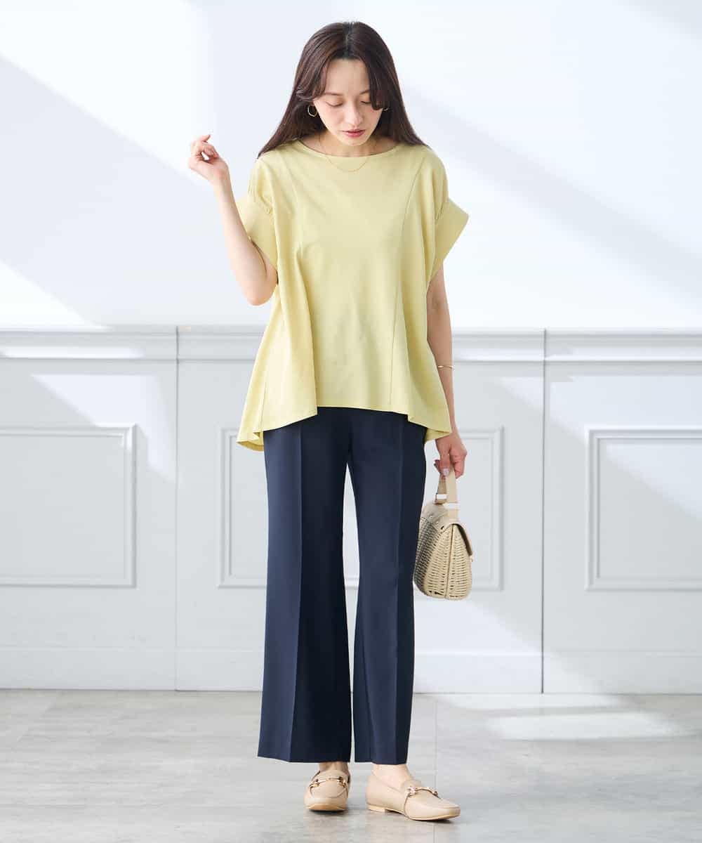 K3LGD16049 a.v.v Elmi(アー・ヴェ・ヴェ) 【低身長サイズ/接触冷感/速乾/UVカット/イージーケア】スッキリ見えストレートパンツ ピンク