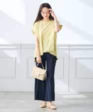 K3LGD16049 a.v.v Elmi(アー・ヴェ・ヴェ) 【低身長サイズ/接触冷感/速乾/UVカット/イージーケア】スッキリ見えストレートパンツ ピンク