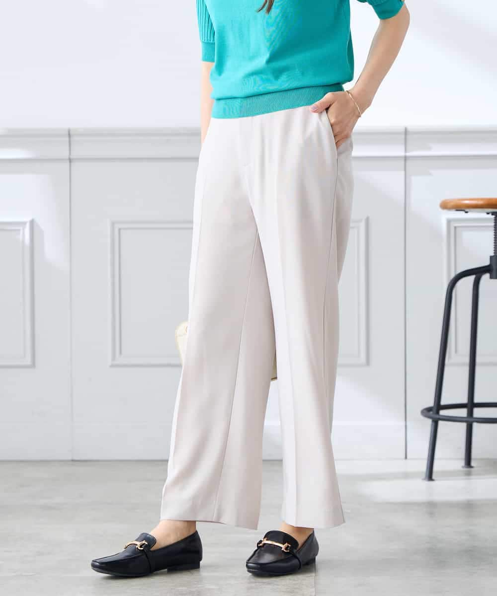 K3LGD16049 a.v.v Elmi(アー・ヴェ・ヴェ) 【低身長サイズ/接触冷感/速乾/UVカット/イージーケア】スッキリ見えストレートパンツ ピンク