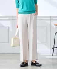 K3LGD16049 a.v.v Elmi(アー・ヴェ・ヴェ) 【低身長サイズ/接触冷感/速乾/UVカット/イージーケア】スッキリ見えストレートパンツ ピンク