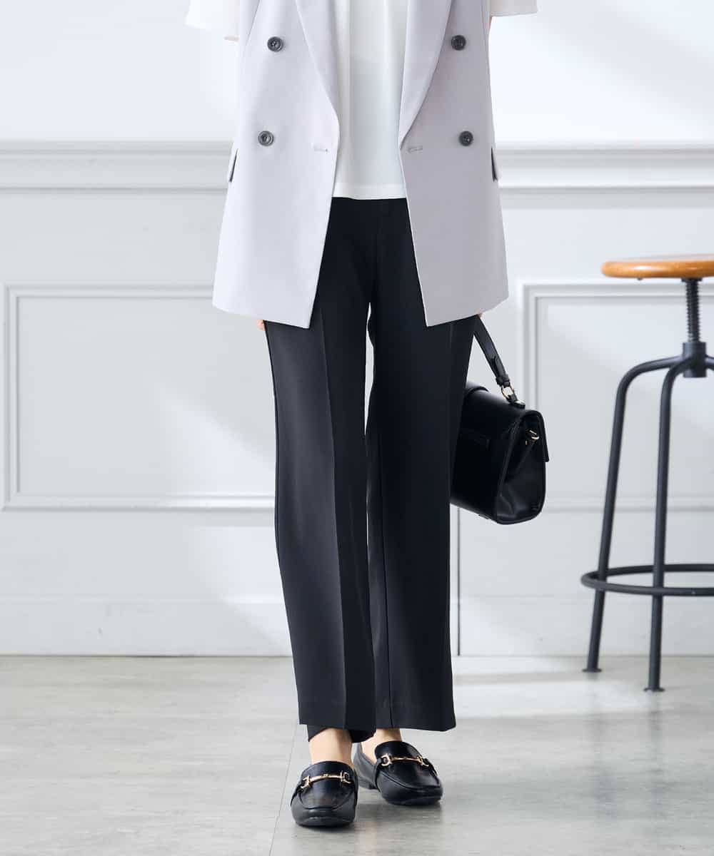 K3LGD16049 a.v.v Elmi(アー・ヴェ・ヴェ) 【低身長サイズ/接触冷感/速乾/UVカット/イージーケア】スッキリ見えストレートパンツ ピンク