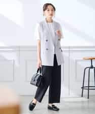 K3LGD16049 a.v.v Elmi(アー・ヴェ・ヴェ) 【低身長サイズ/接触冷感/速乾/UVカット/イージーケア】スッキリ見えストレートパンツ ピンク