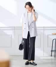 K3LGD16049 a.v.v Elmi(アー・ヴェ・ヴェ) 【低身長サイズ/接触冷感/速乾/UVカット/イージーケア】スッキリ見えストレートパンツ ピンク