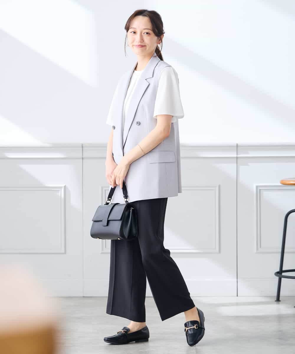 K3LGD16049 a.v.v Elmi(アー・ヴェ・ヴェ) 【低身長サイズ/接触冷感/速乾/UVカット/イージーケア】スッキリ見えストレートパンツ ピンク