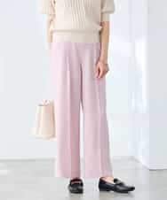 K3LGD17049 a.v.v Elmi(アー・ヴェ・ヴェ) 【低身長サイズ/接触冷感/速乾/UVカット/イージーケア】スッキリ見えワイドパンツ ピンク
