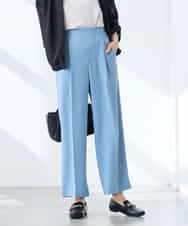 K3LGD17049 a.v.v Elmi(アー・ヴェ・ヴェ) 【低身長サイズ/接触冷感/速乾/UVカット/イージーケア】スッキリ見えワイドパンツ ピンク