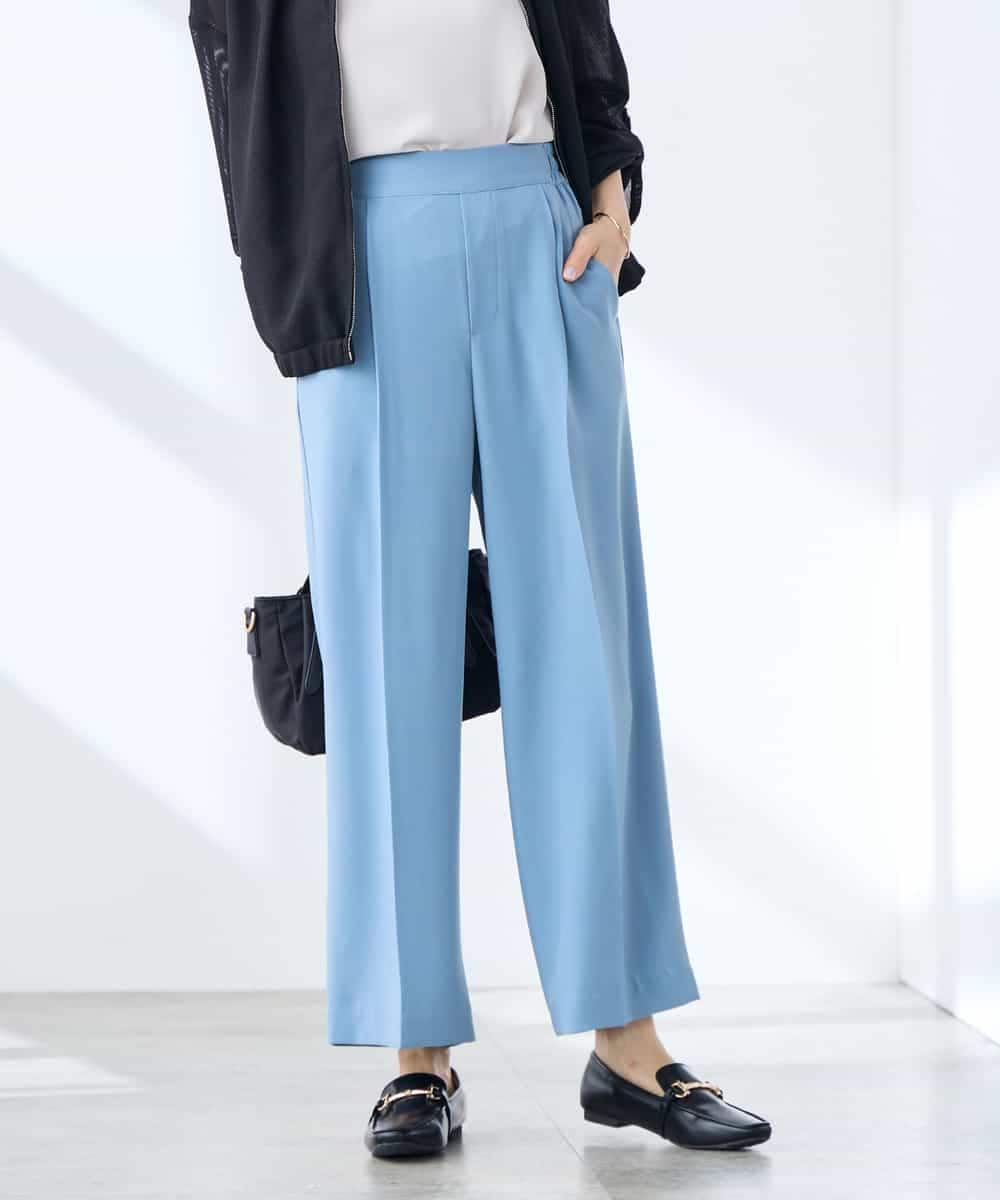 K3LGD17049 a.v.v Elmi(アー・ヴェ・ヴェ) 【低身長サイズ/接触冷感/速乾/UVカット/イージーケア】スッキリ見えワイドパンツ ピンク