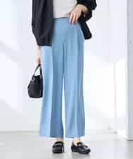 K3LGD17049 a.v.v Elmi(アー・ヴェ・ヴェ) 【低身長サイズ/接触冷感/速乾/UVカット/イージーケア】スッキリ見えワイドパンツ ピンク