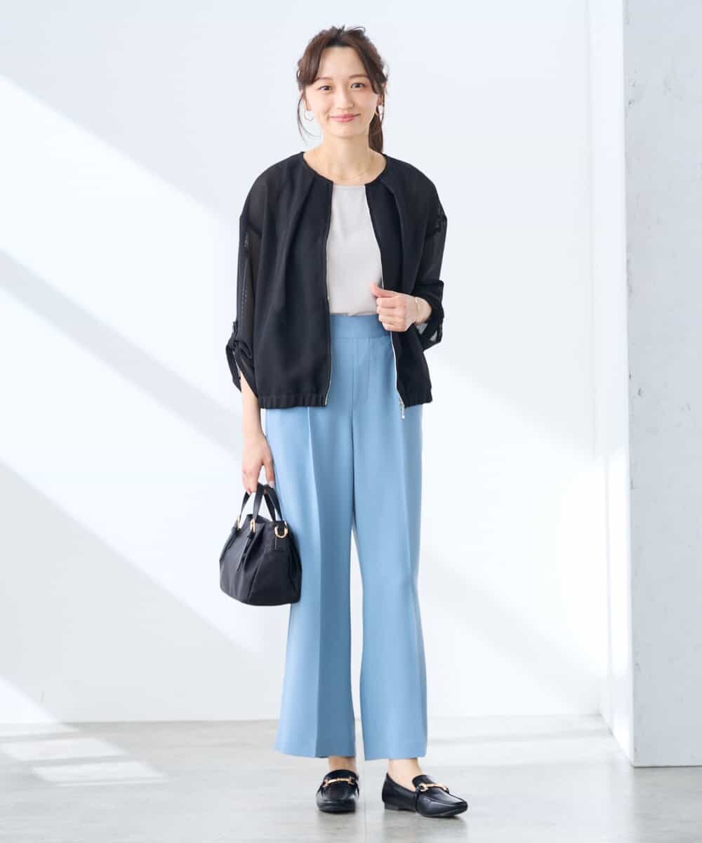 K3LGD17049 a.v.v Elmi(アー・ヴェ・ヴェ) 【低身長サイズ/接触冷感/速乾/UVカット/イージーケア】スッキリ見えワイドパンツ ピンク