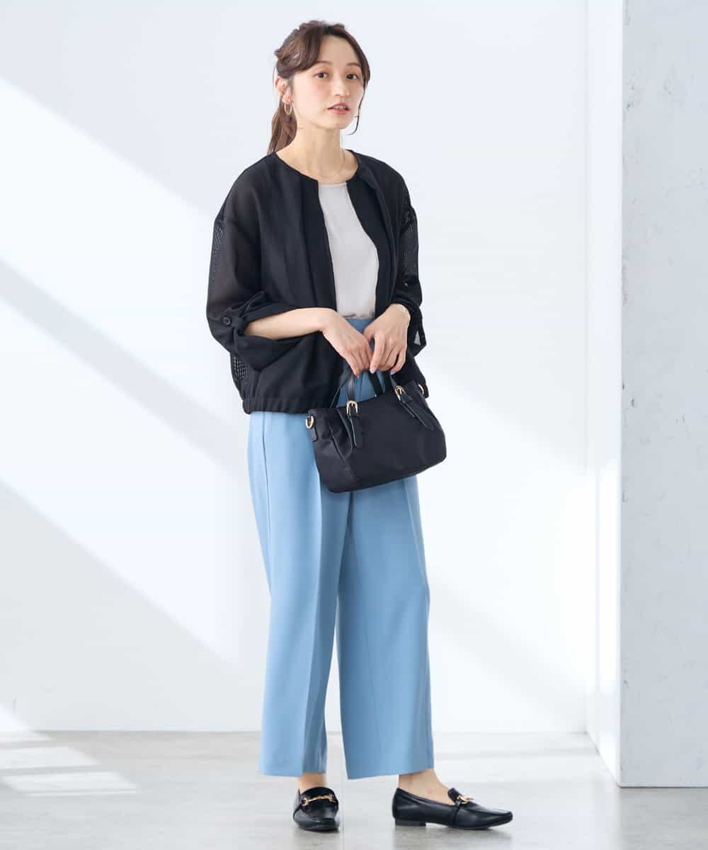 K3LGD17049 a.v.v Elmi(アー・ヴェ・ヴェ) 【低身長サイズ/接触冷感/速乾/UVカット/イージーケア】スッキリ見えワイドパンツ ピンク