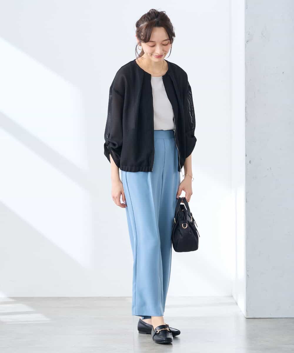 K3LGD17049 a.v.v Elmi(アー・ヴェ・ヴェ) 【低身長サイズ/接触冷感/速乾/UVカット/イージーケア】スッキリ見えワイドパンツ ピンク