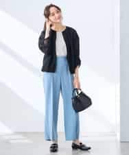 K3LGD17049 a.v.v Elmi(アー・ヴェ・ヴェ) 【低身長サイズ/接触冷感/速乾/UVカット/イージーケア】スッキリ見えワイドパンツ ピンク