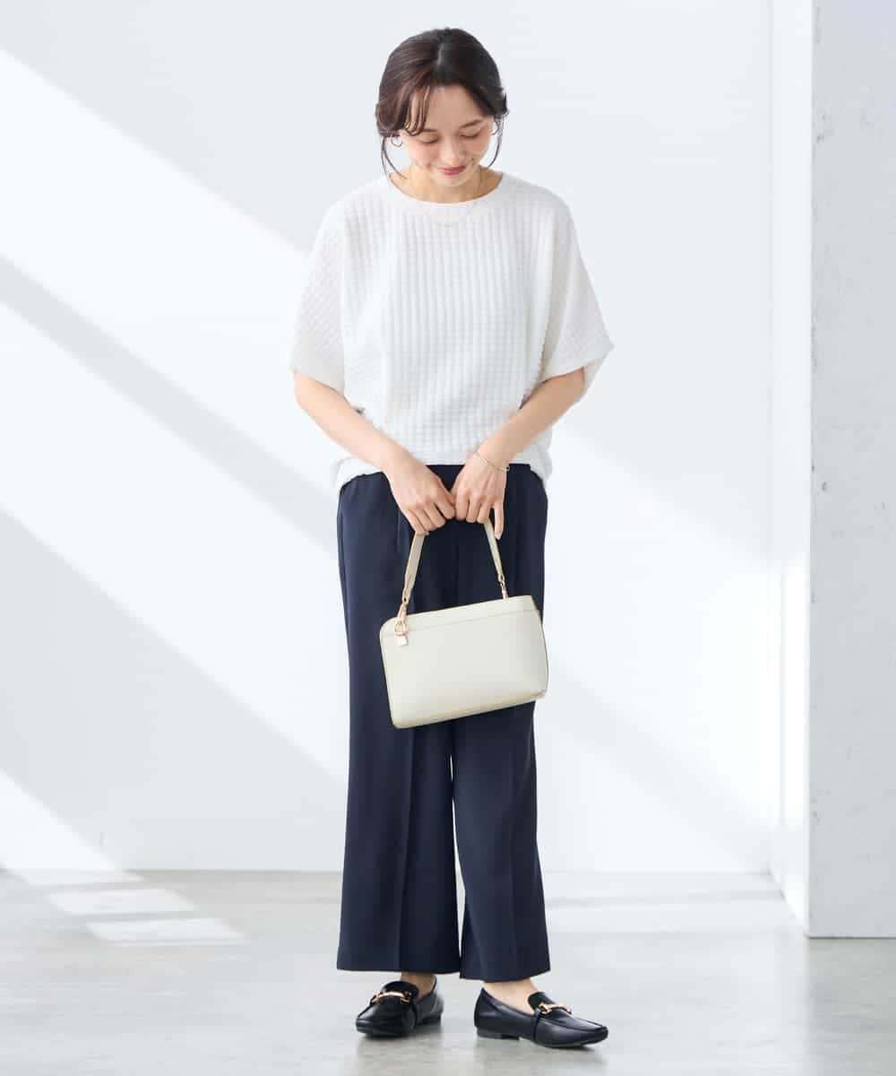 K3LGD17049 a.v.v Elmi(アー・ヴェ・ヴェ) 【低身長サイズ/接触冷感/速乾/UVカット/イージーケア】スッキリ見えワイドパンツ ピンク