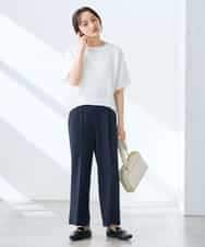 K3LGD17049 a.v.v Elmi(アー・ヴェ・ヴェ) 【低身長サイズ/接触冷感/速乾/UVカット/イージーケア】スッキリ見えワイドパンツ ピンク