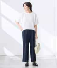 K3LGD17049 a.v.v Elmi(アー・ヴェ・ヴェ) 【低身長サイズ/接触冷感/速乾/UVカット/イージーケア】スッキリ見えワイドパンツ ピンク