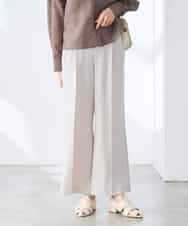 K3LGD17049 a.v.v Elmi(アー・ヴェ・ヴェ) 【低身長サイズ/接触冷感/速乾/UVカット/イージーケア】スッキリ見えワイドパンツ ピンク