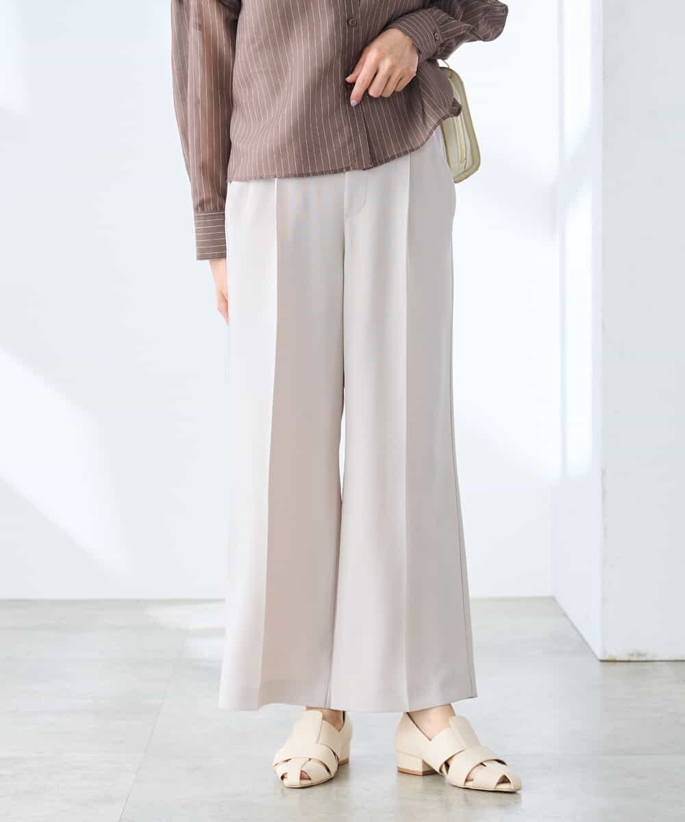 K3LGD17049 a.v.v Elmi(アー・ヴェ・ヴェ) 【低身長サイズ/接触冷感/速乾/UVカット/イージーケア】スッキリ見えワイドパンツ ピンク