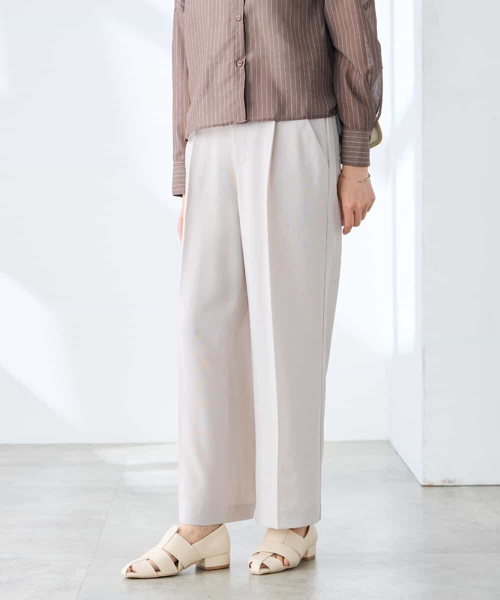 K3LGD17049 a.v.v Elmi(アー・ヴェ・ヴェ) 【低身長サイズ/接触冷感/速乾/UVカット/イージーケア】スッキリ見えワイドパンツ ピンク