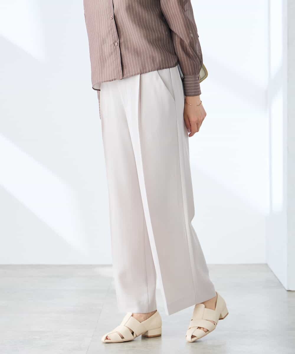 K3LGD17049 a.v.v Elmi(アー・ヴェ・ヴェ) 【低身長サイズ/接触冷感/速乾/UVカット/イージーケア】スッキリ見えワイドパンツ ピンク