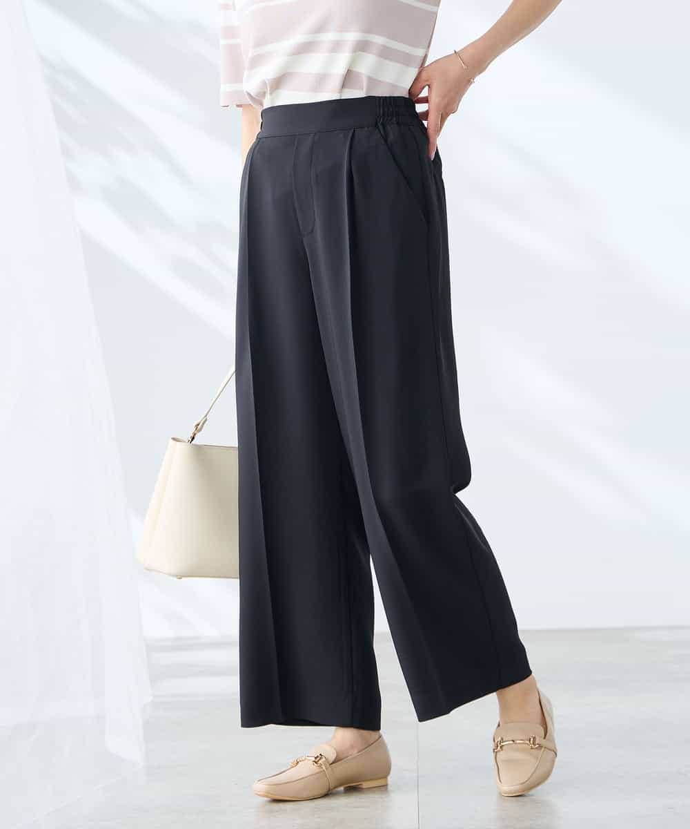 K3LGD17049 a.v.v Elmi(アー・ヴェ・ヴェ) 【低身長サイズ/接触冷感/速乾/UVカット/イージーケア】スッキリ見えワイドパンツ ピンク