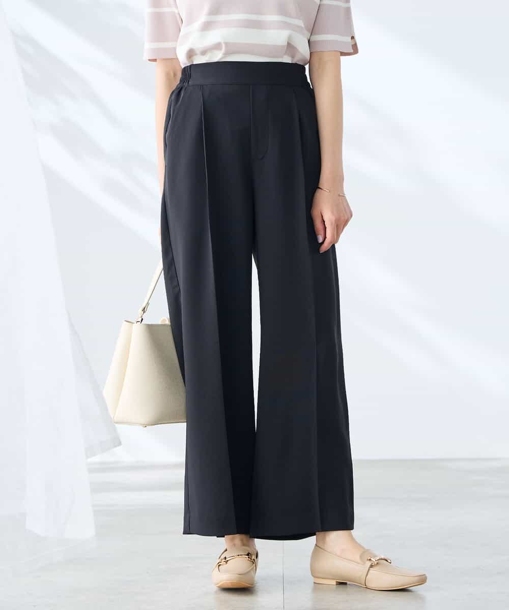 K3LGD17049 a.v.v Elmi(アー・ヴェ・ヴェ) 【低身長サイズ/接触冷感/速乾/UVカット/イージーケア】スッキリ見えワイドパンツ ピンク