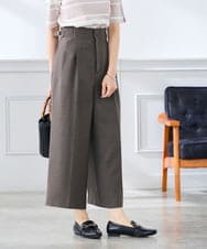 K3LGD19059 a.v.v Elmi(アー・ヴェ・ヴェ) 【低身長サイズ/接触冷感/UVカット】リネンライククロップドパンツ【セットアップ対応/アンチピリング】 ネイビー