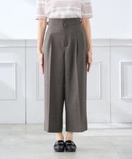 K3LGD19059 a.v.v Elmi(アー・ヴェ・ヴェ) 【低身長サイズ/接触冷感/UVカット】リネンライククロップドパンツ【セットアップ対応/アンチピリング】 ネイビー