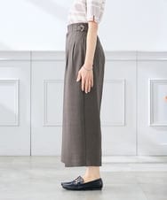 K3LGD19059 a.v.v Elmi(アー・ヴェ・ヴェ) 【低身長サイズ/接触冷感/UVカット】リネンライククロップドパンツ【セットアップ対応/アンチピリング】 ネイビー