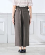 K3LGD19059 a.v.v Elmi(アー・ヴェ・ヴェ) 【低身長サイズ/接触冷感/UVカット】リネンライククロップドパンツ【セットアップ対応/アンチピリング】 ネイビー