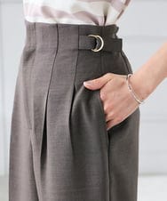 K3LGD19059 a.v.v Elmi(アー・ヴェ・ヴェ) 【低身長サイズ/接触冷感/UVカット】リネンライククロップドパンツ【セットアップ対応/アンチピリング】 ネイビー