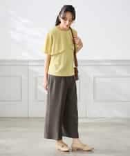 K3LGD19059 a.v.v Elmi(アー・ヴェ・ヴェ) 【低身長サイズ/接触冷感/UVカット】リネンライククロップドパンツ【セットアップ対応/アンチピリング】 ネイビー