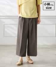 K3LGD19059 a.v.v Elmi(アー・ヴェ・ヴェ) 【低身長サイズ/接触冷感/UVカット】リネンライククロップドパンツ【セットアップ対応/アンチピリング】 ダークグレー