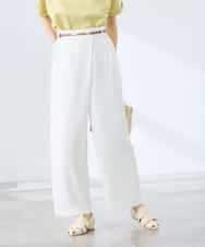 K3LGD35059 a.v.v Elmi(アー・ヴェ・ヴェ) 【低身長サイズ/洗える】ラップ風ワイドパンツ アイボリー