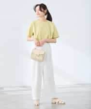 K3LGD35059 a.v.v Elmi(アー・ヴェ・ヴェ) 【低身長サイズ/洗える】ラップ風ワイドパンツ アイボリー