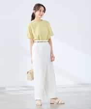 K3LGD35059 a.v.v Elmi(アー・ヴェ・ヴェ) 【低身長サイズ/洗える】ラップ風ワイドパンツ アイボリー