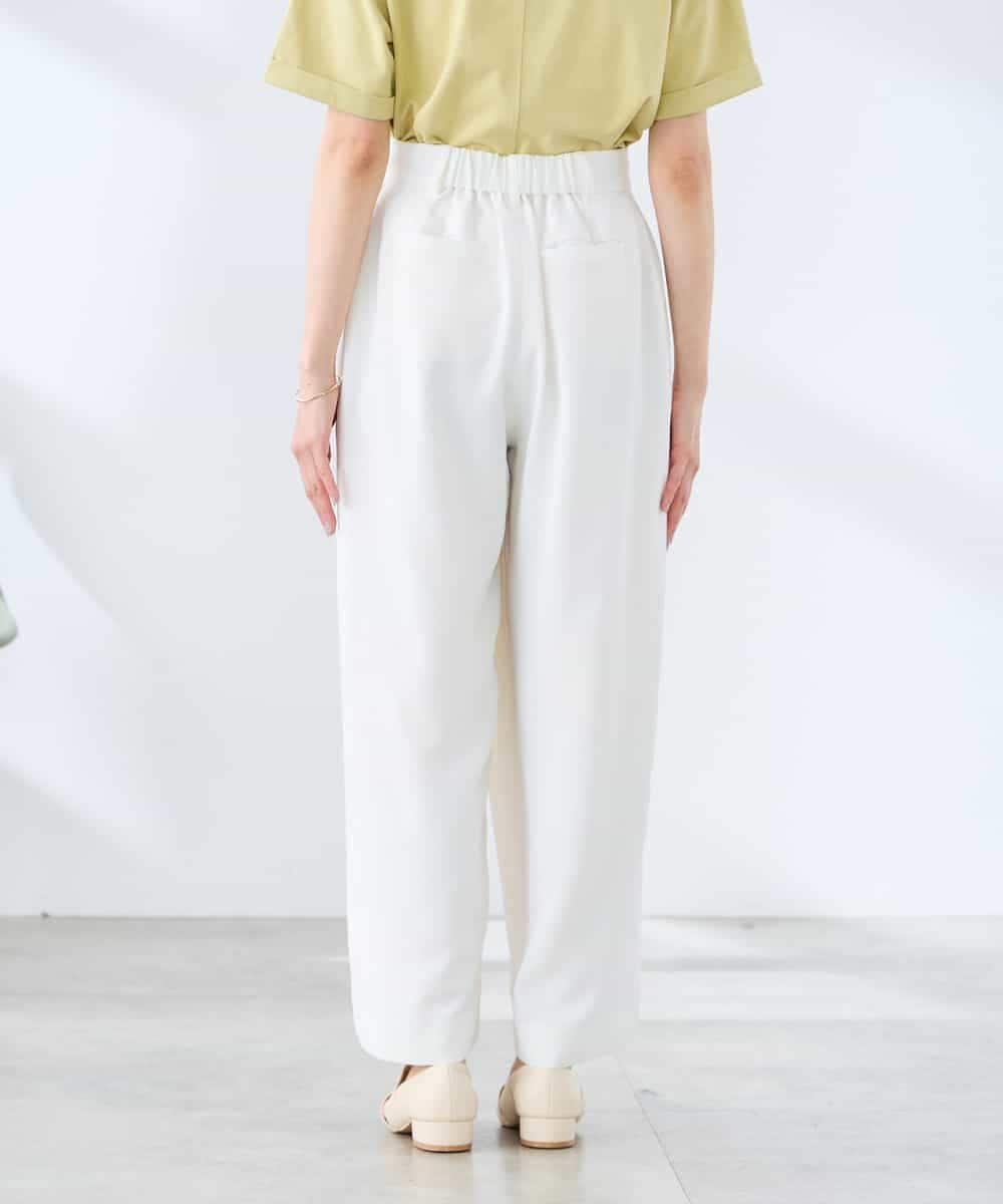 K3LGD35059 a.v.v Elmi(アー・ヴェ・ヴェ) 【低身長サイズ/洗える】ラップ風ワイドパンツ アイボリー