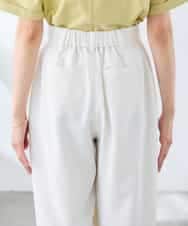 K3LGD35059 a.v.v Elmi(アー・ヴェ・ヴェ) 【低身長サイズ/洗える】ラップ風ワイドパンツ アイボリー